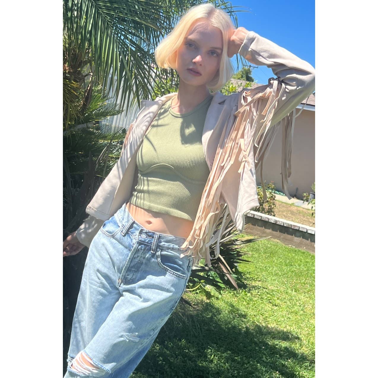 Mapcie - Wholesale Jacket - Women's - SUEDE JACEKT WITH FRINGE DETAIL11