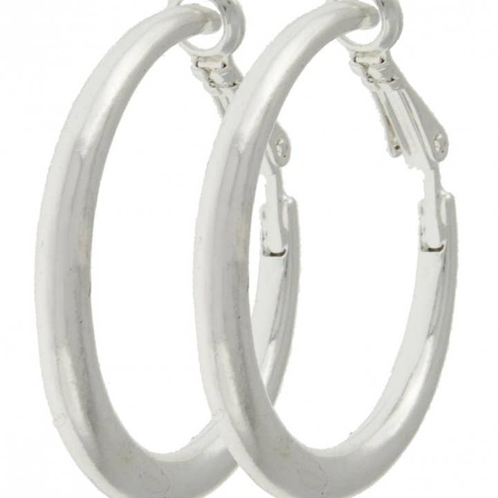 Boucles d'oreilles à clip rond en métal argenté FR2400 pour la vente par 0011 PREMIERE