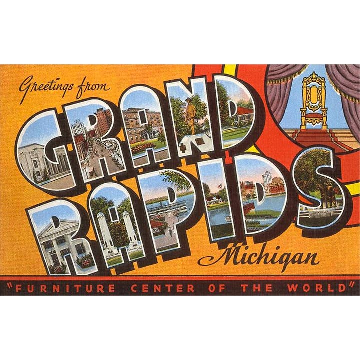 Grußkarte MI-54 Grüße aus Grand Rapids für den Großhandel von Found Image Press
