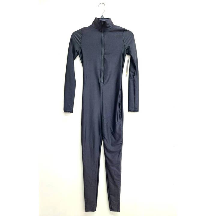 Uptown Apparel - Wholesale Jumpsuit - Women's - J5207 Shiny Front Zipper Stretch Catsuit