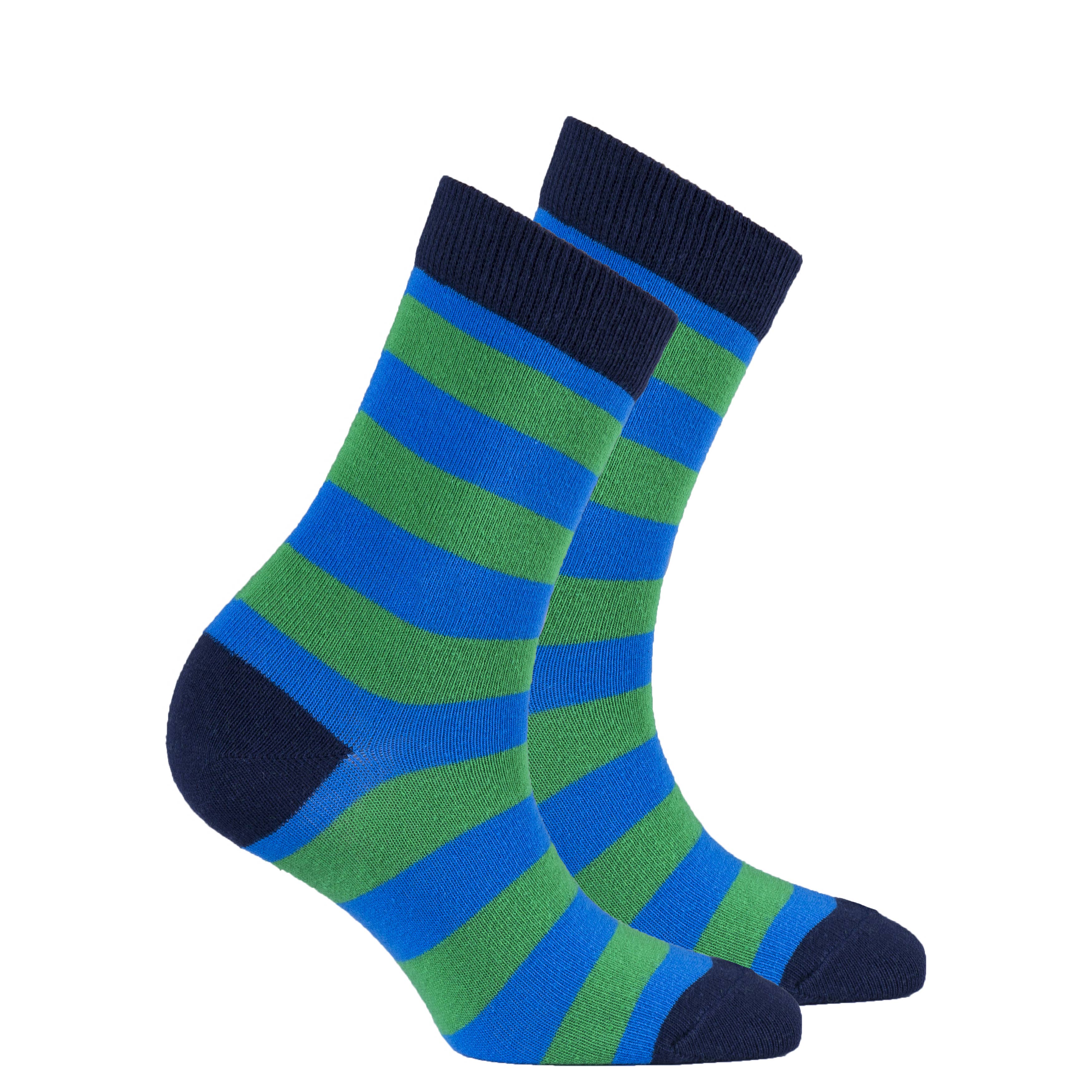 Socks n Socks - Wholesale Socks - Women's - Women's Blue Grass Stripe Crew Socks