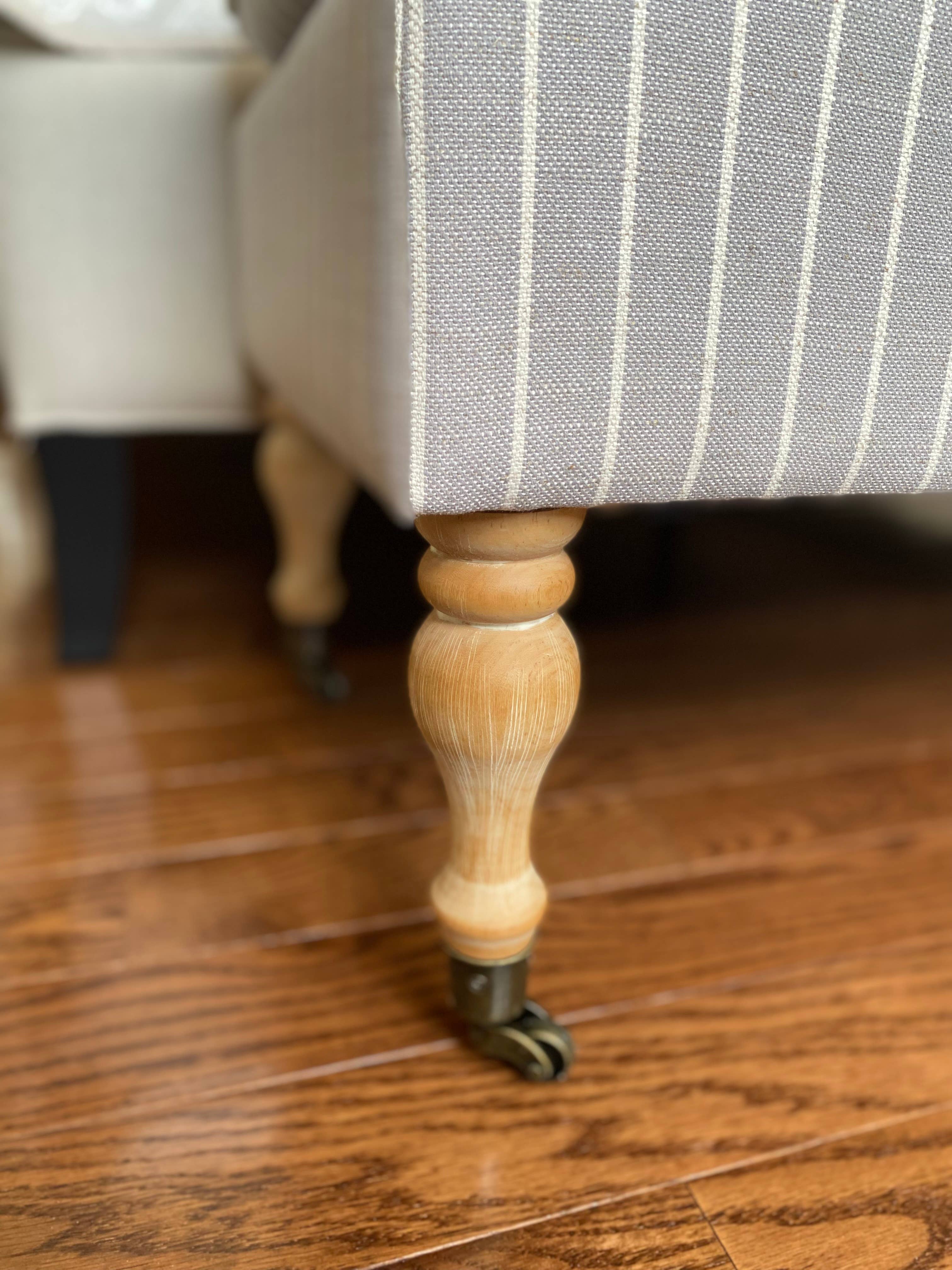 Seat4uhome - Wholesale Bench - Linen Ticking Upholstered Pillowtop 48" Rossini Bench-Gray6