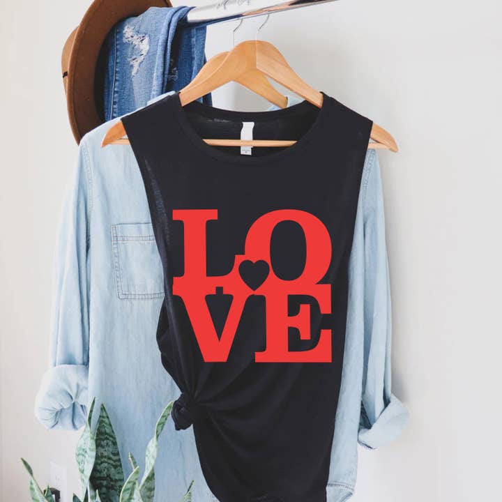 *Best* LOVE Heart Graphic Women's Jersey Tank Top for wholesale by STARCHIS