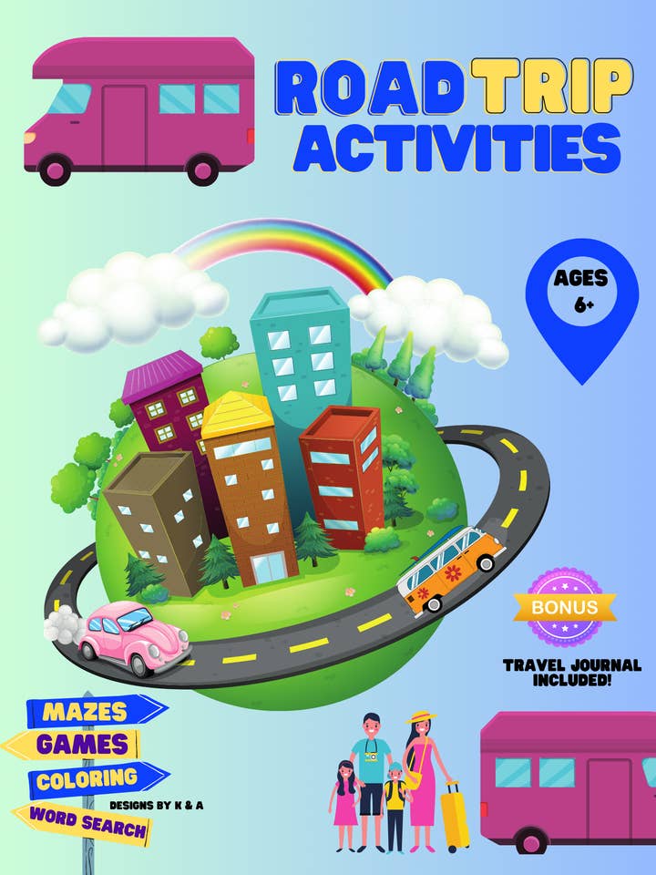 Livro de Atividades para Crianças em Viagens de Carro por atacado de Trends by K & A