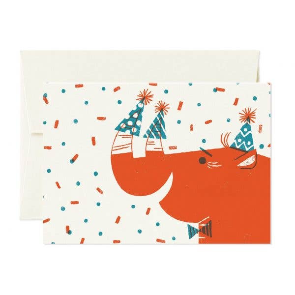 Carte d'anniversaire Rhino pour la vente par Print Glorious Print