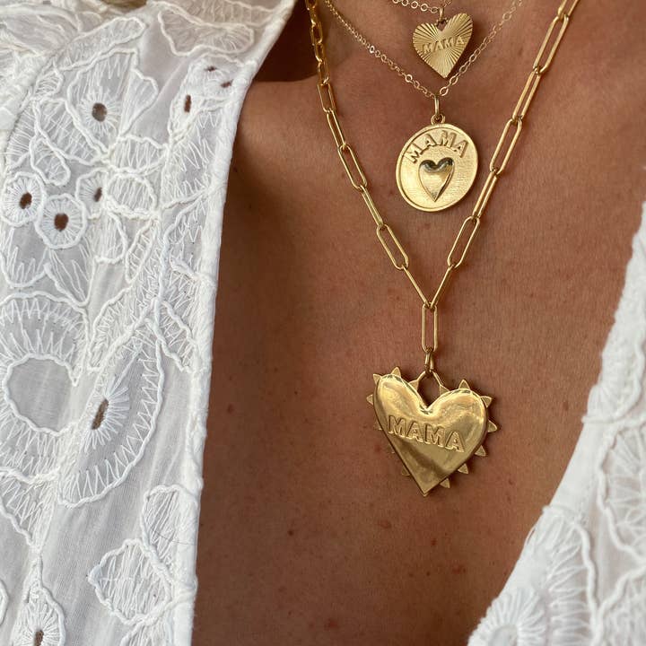HART - Wholesale Pendant/Charm Necklace - Dainty Heart MAMA Necklace