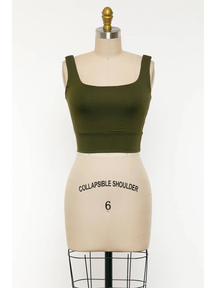 Final Touch - Wholesale Knit Top - Women's - Square Neck Fitted Crop Top - T1685935