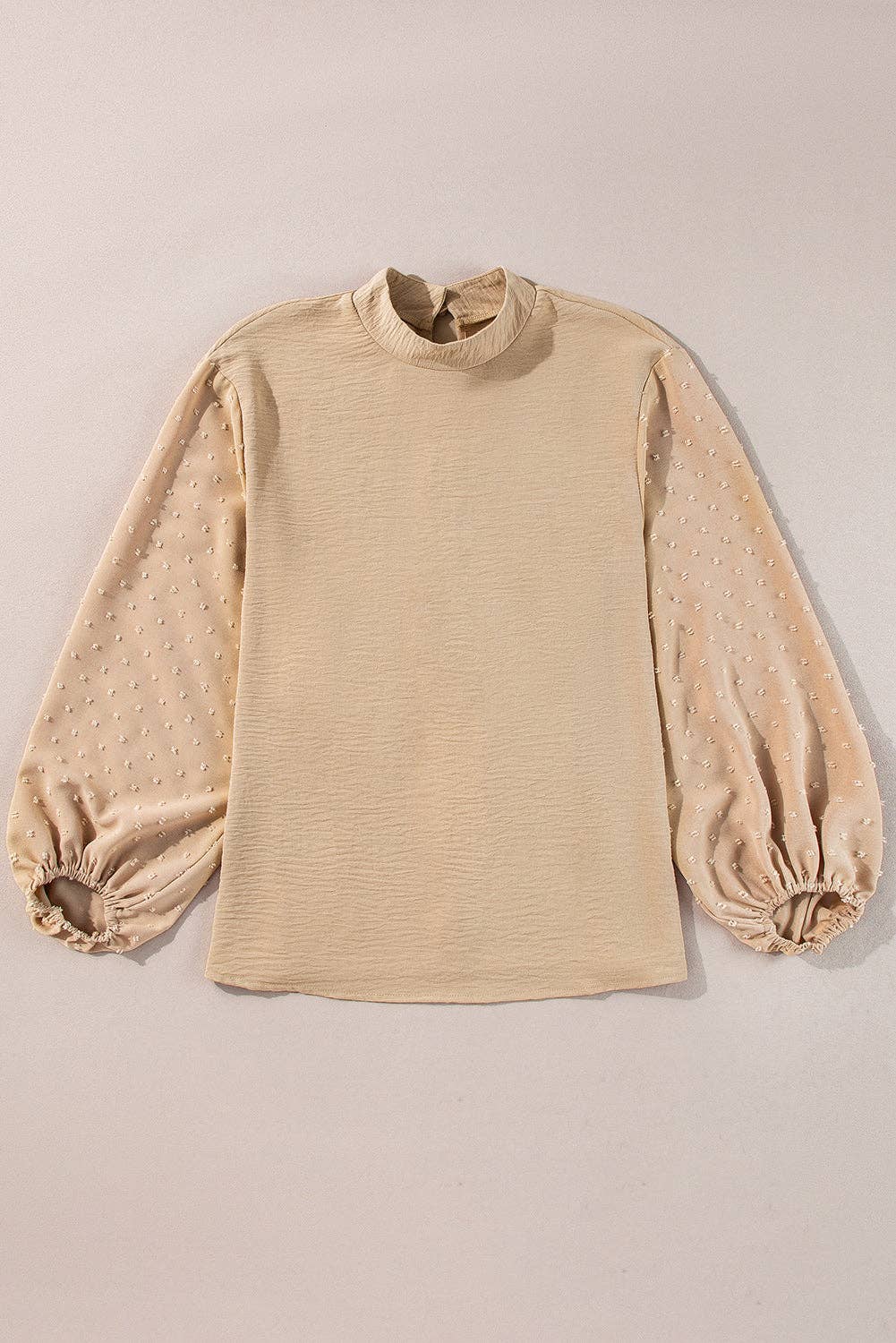 PRETTY BASH - Wholesale Blouse - Women's - Solid Swiss Dot Balloon Sleeve Blouse16