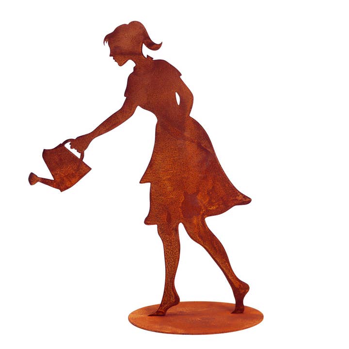 Trädgårdsmästarfigur ”Gisela” gjord av rostmetall i Silhouette Opti för wholesale av Rostikal