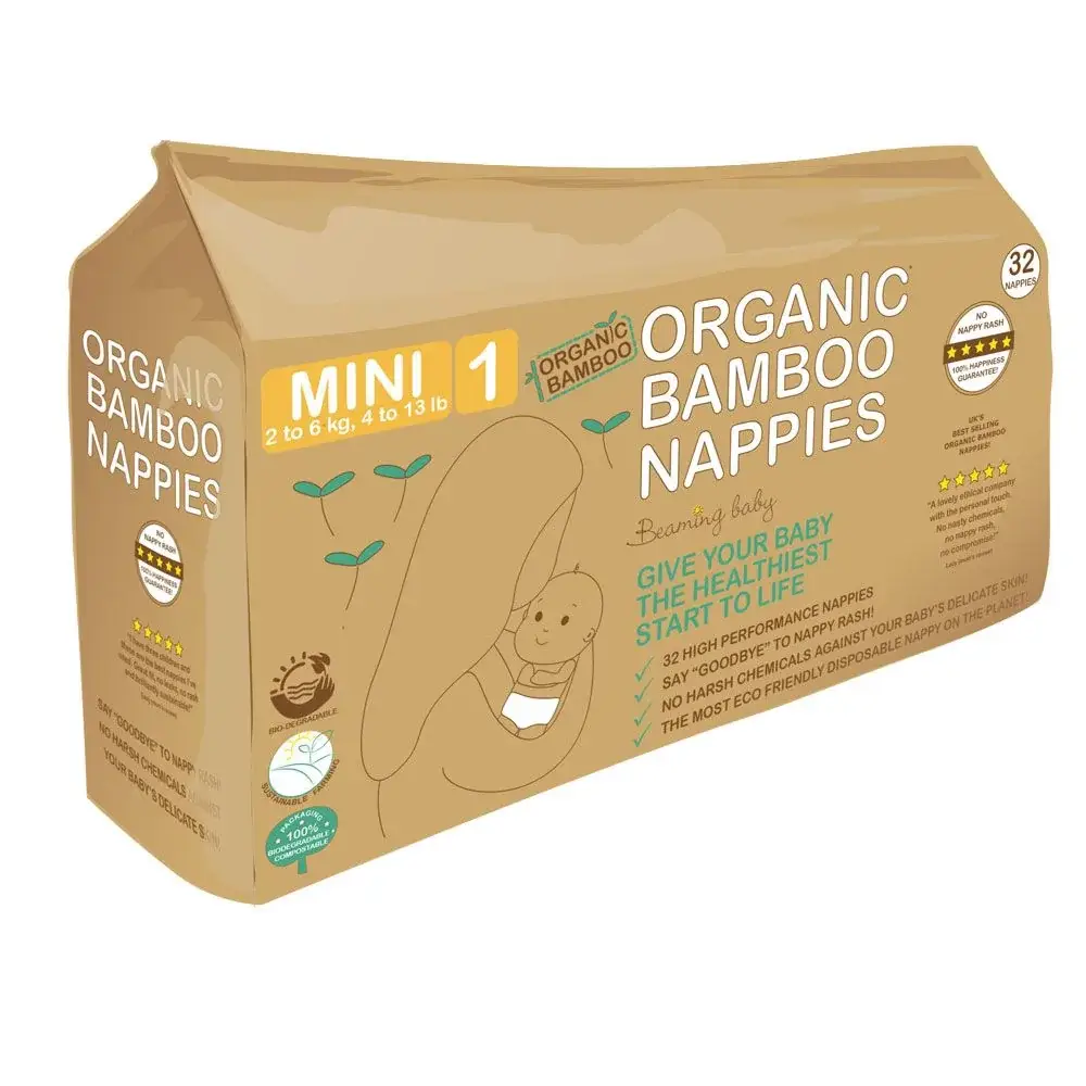 Beaming Baby - Wholesale Diaper (Cloth) - Baby - Organic Bamboo Mini Nappies - 2-6kg, 32 pcs/bag (size 1)1