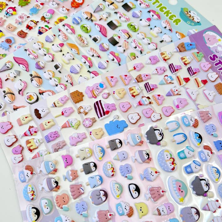 BCmini - Wholesale Sticker - 11024 Tiny Animal Puffy Assorted Stickers-125