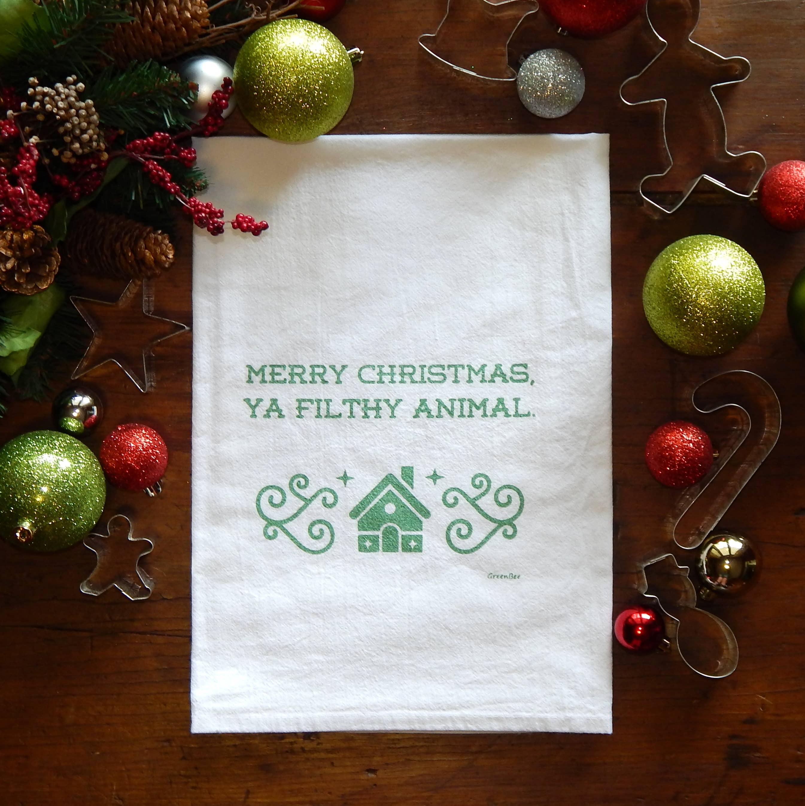 Green Bee Tea Towels - Wholesale Tea Towel - Ya Filthy Animal Towel | Tea Towels | Festive Dish Towel7