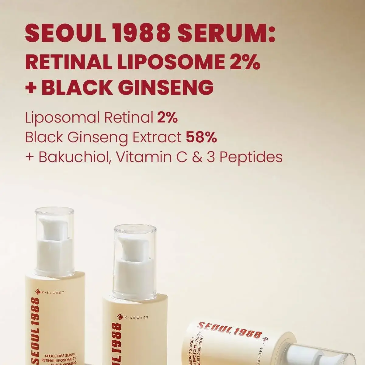 Coastside Skin - Wholesale Facial Serum/Concentrate - KSecret SEOUL 1988 SERUM RETINAL LIPOSOME 2% + BLACK GINSENG4