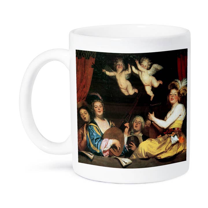 3dRose - Vente Tasse à café - 3dRose, Le Concert, 1624 par Gerrit Van Honthorst, Femme avec des instruments, Tasse8