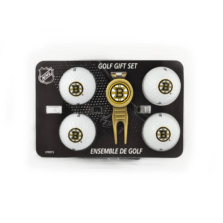 Boston Bruins Divot Tool & 4 Ball Gift Set for wholesale by CaddyPro Golf Products Ltd.
