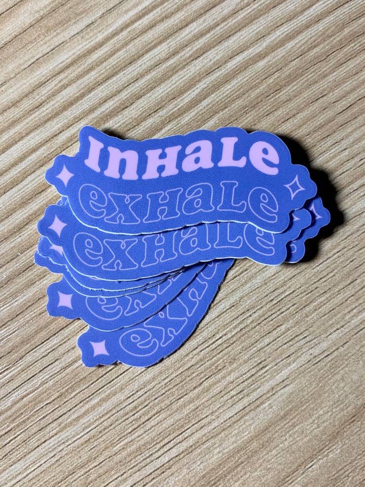 Inhale exhale sticker / mental health / spiritual / wellness for wholesale by Christina iDesigns