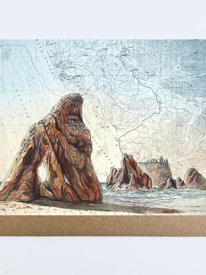 Ruby Beach Olympic National Park Fine Art Blank Note Card for wholesale by Final Switchback by Katie Jeanne Reim