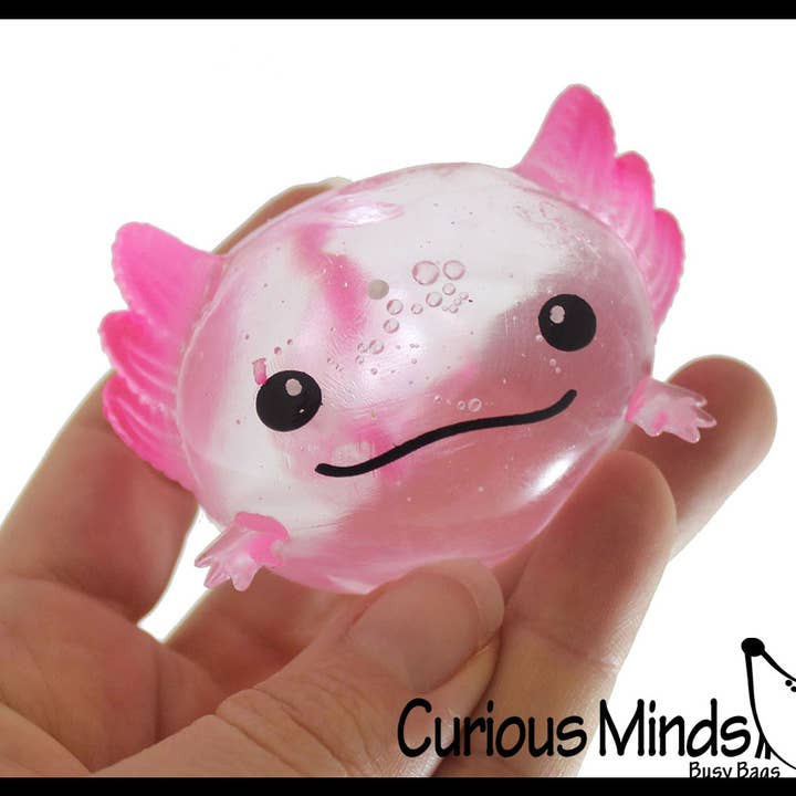 Curious Minds Toys - Wholesale Squishy Toy - Kids & Baby - 1 Axolotl Splat Ball - Water Filled Splat Stress Ball - Thr8