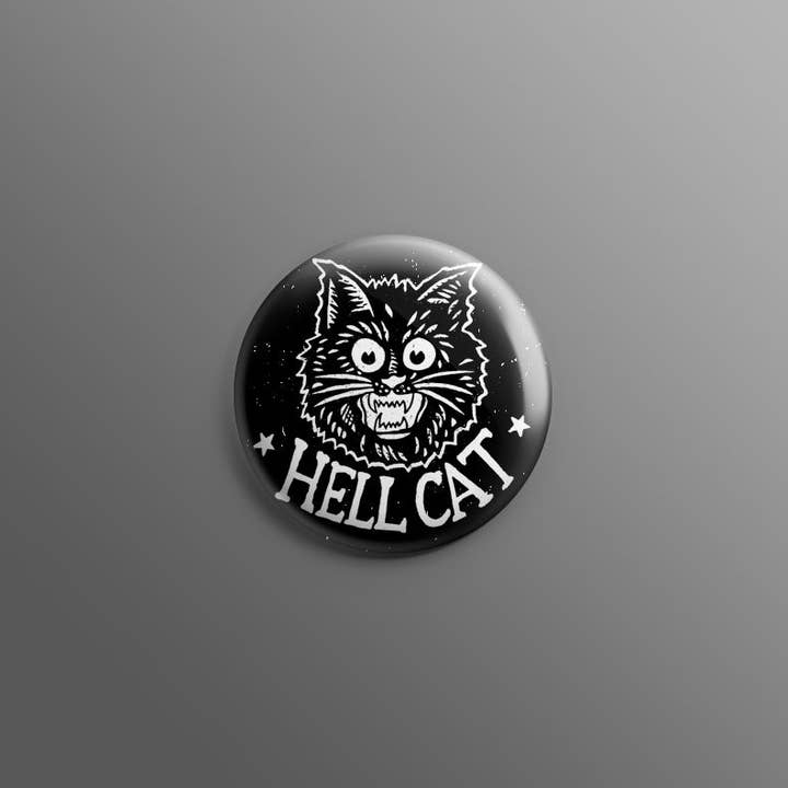 HELL CAT 1inch Pin for wholesale by Quiet Tide Goods