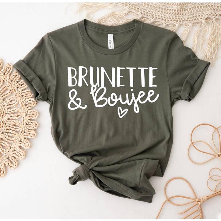 VibeClothing - Wholesale Screen Printed T-Shirt - Women's - Brunette And Boujee T-shirt
