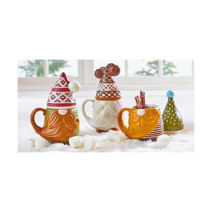 tag - Wholesale Coffee Mug - Oskar Gnome Lidded Mug Multi Dolomite Christmas1