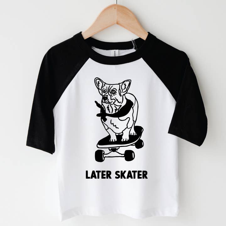 Later Skater toddler raglan tee for wholesale by Makayla Grace