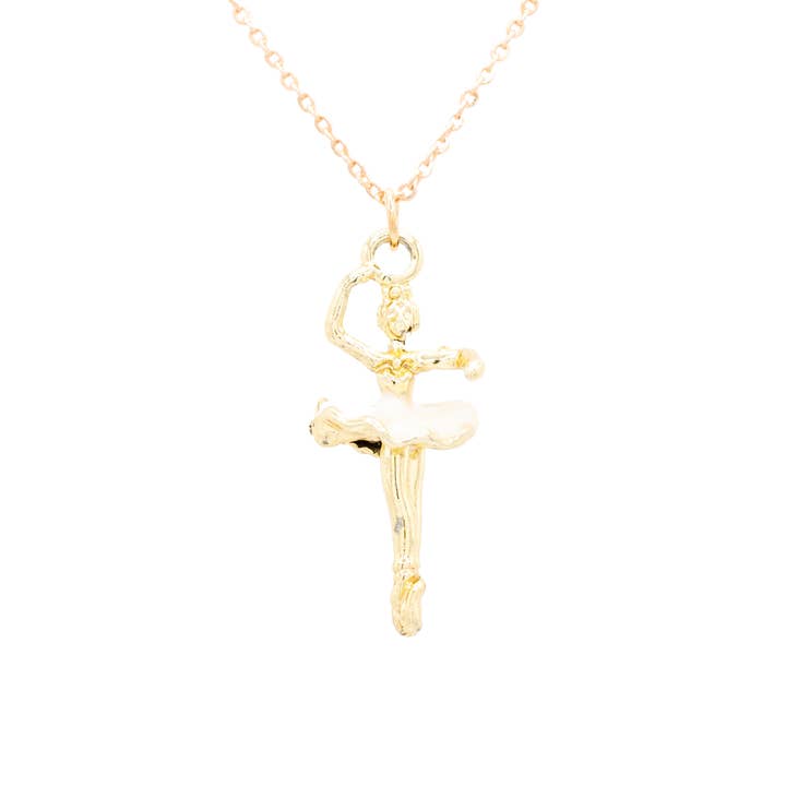 Ballerina Enamel Charm Necklace Children’s Dance Ballet Gift for wholesale by Rebecca Accessories LLC