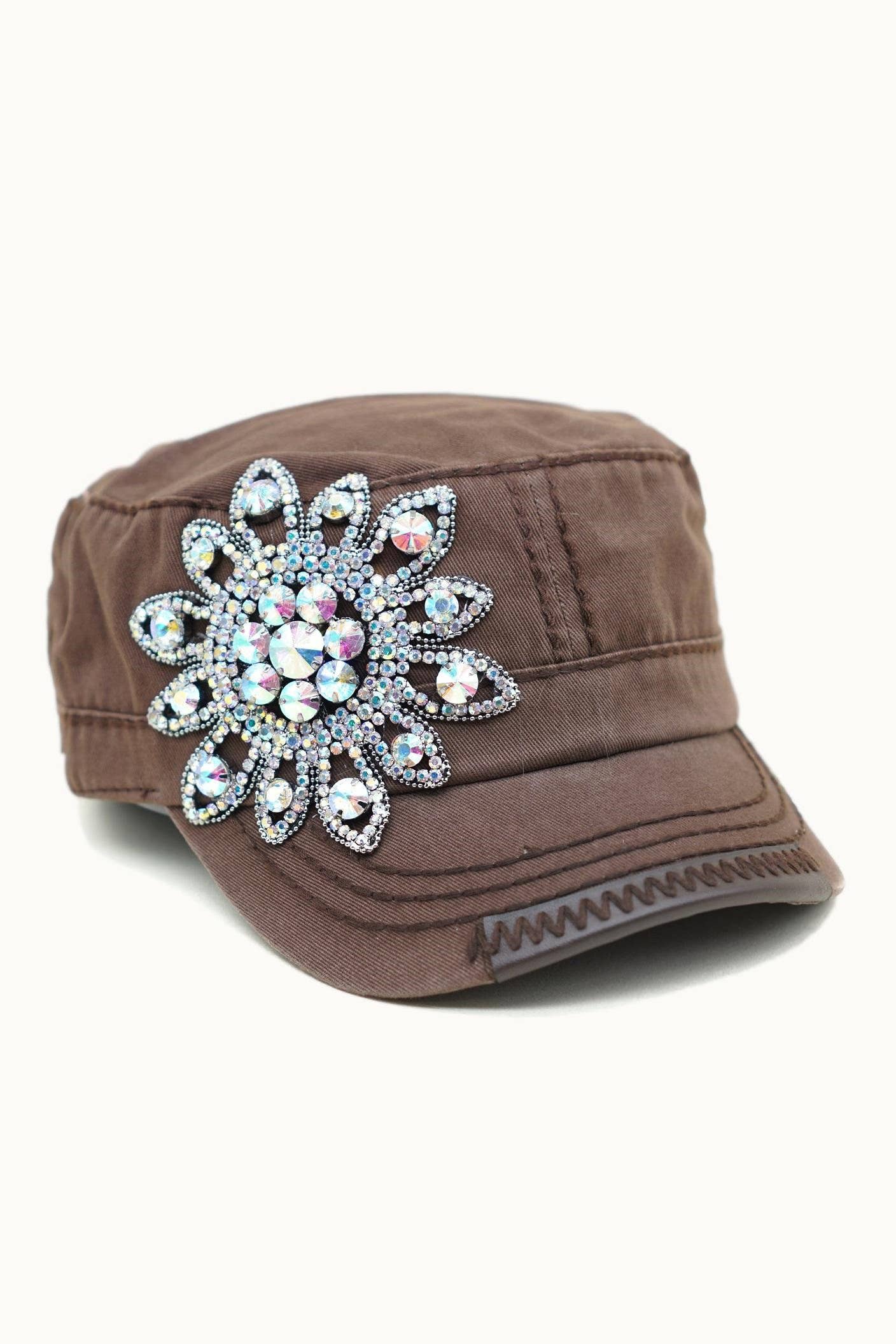 Olive & Pique - Wholesale Baseball Cap - Women's - Sunflower Bejeweled Glitz Cadet Cap, Adjustable6