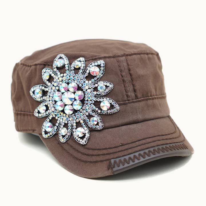 Olive & Pique - Wholesale Baseball Cap - Women's - Sunflower Bejeweled Glitz Cadet Cap, Adjustable6