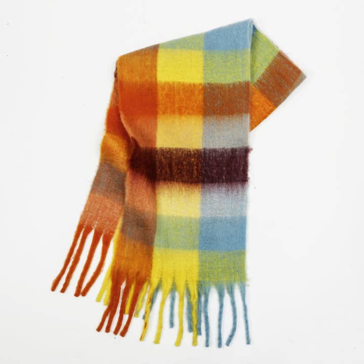 MKS America - Wholesale Scarf - Women's - Colorful Plaid Scarf Shawl Scarf