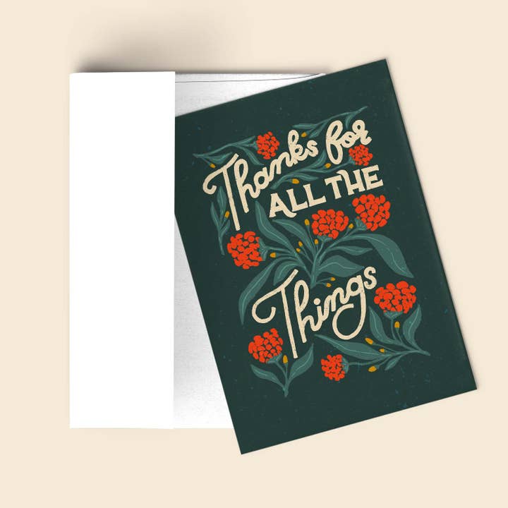 Vintage Botanical Thank You Card - Tak for alle de ting for engroshandel hos Liz Kohler Brown