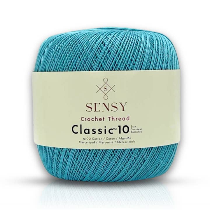 Sensy - Wholesale Yarn - Sensy Crochet Thread Classic Size 10, 100% Mercerized Giza Cotton, 617 Yards, Gauge 0 Lace