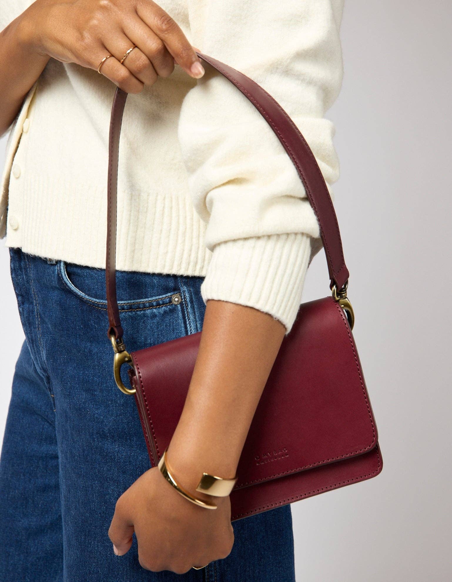 O My Bag - Wholesale Crossbody Bag - Women's - Audrey Mini - Dark Cherry Classic Leather6