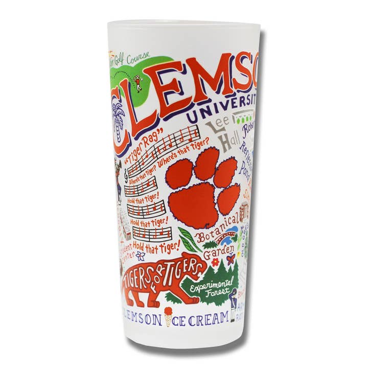 Clemson University Collegiate Drinking Glass for wholesale by catstudio