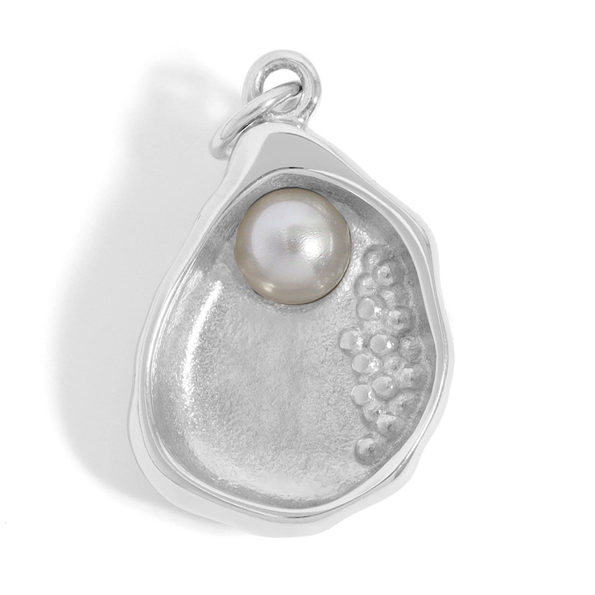 WJW - Wholesale Individual Charm/Pendant - 18K Gold PVD Stainless Steel Shell Charm with Pearl0