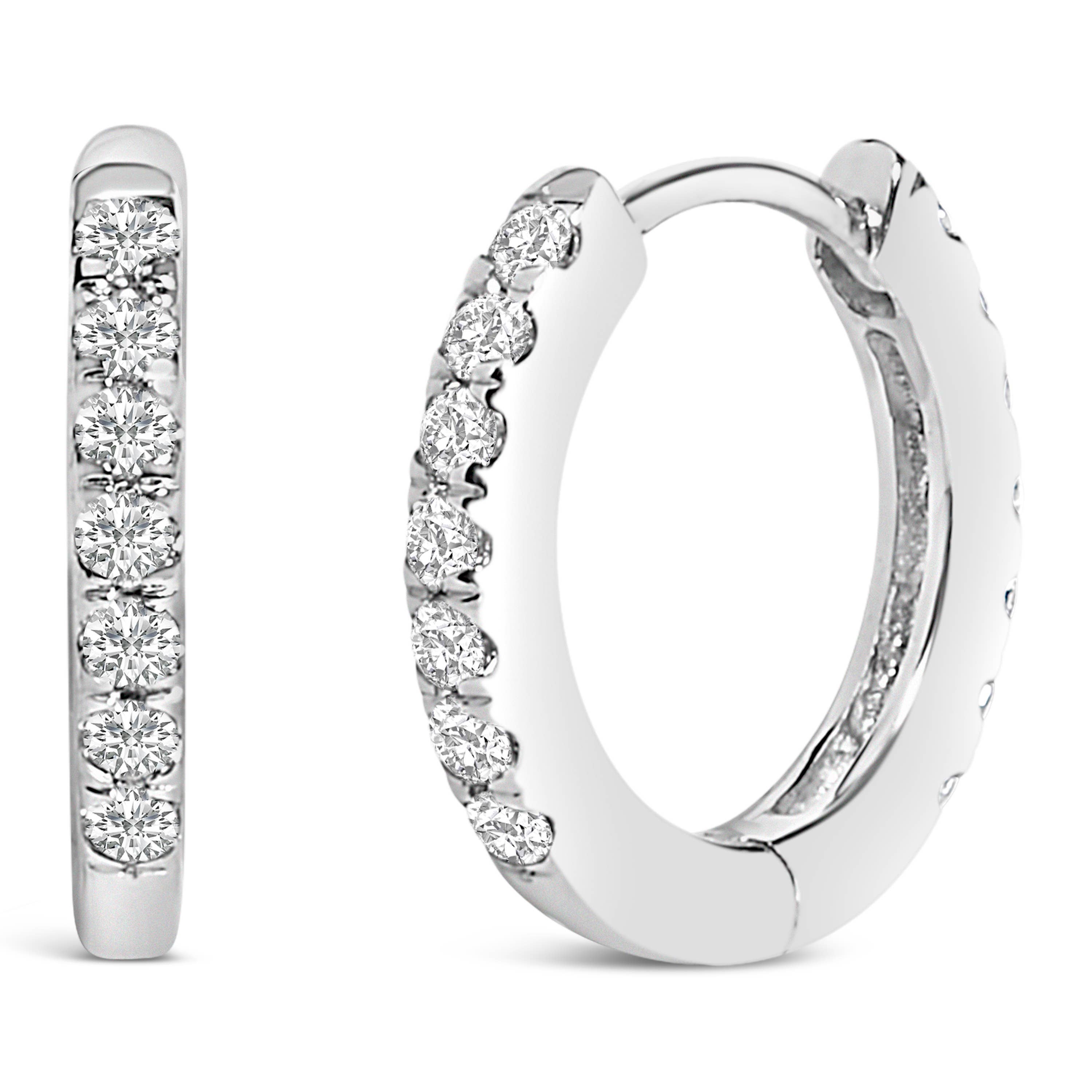 Infinite Jewels - Wholesale Hoop Earrings - 10K Gold 1/4 Cttw Diamond Double Sided Huggie Hoop Earrings6