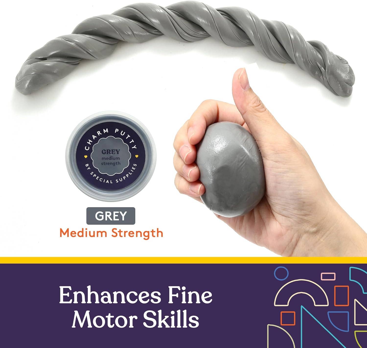 Special Supplies - Wholesale Putty/Slime - Kids - Sensory Therapy Putty for Kids and Adults with 10 Cute Charms - Resistive Hand Exercise Stress Relief Therapy Putty, Five Ounces of Each Putty (Construction Set - Strength: Medium)1