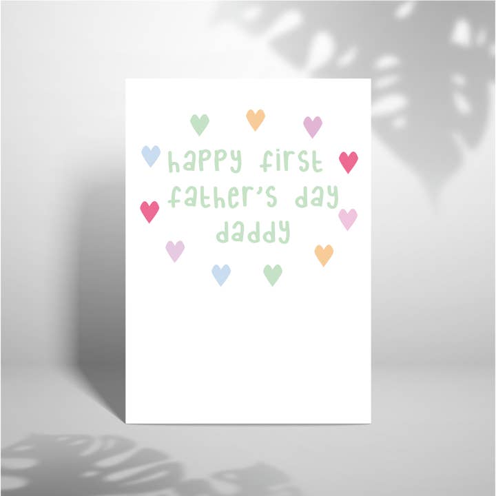 Happy First Fathers Day Daddy 5x7 Fathers Day Card for wholesale by Laura Lonsdale