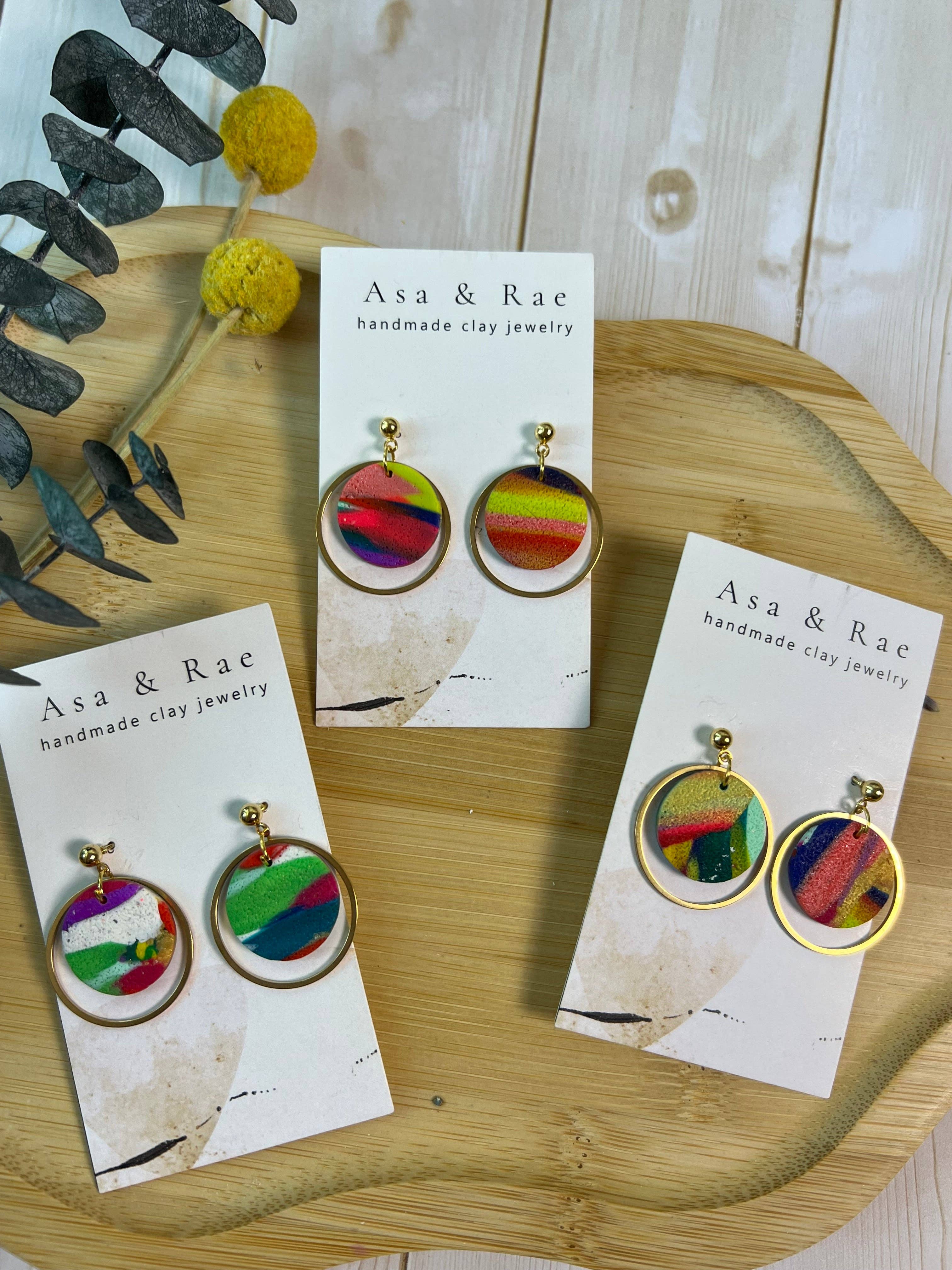 Asa&Rae - Wholesale Dangle Earrings - Gold Ring Circle Dangle9