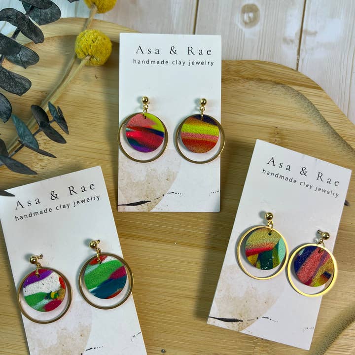 Asa&Rae - Wholesale Dangle Earrings - Gold Ring Circle Dangle9