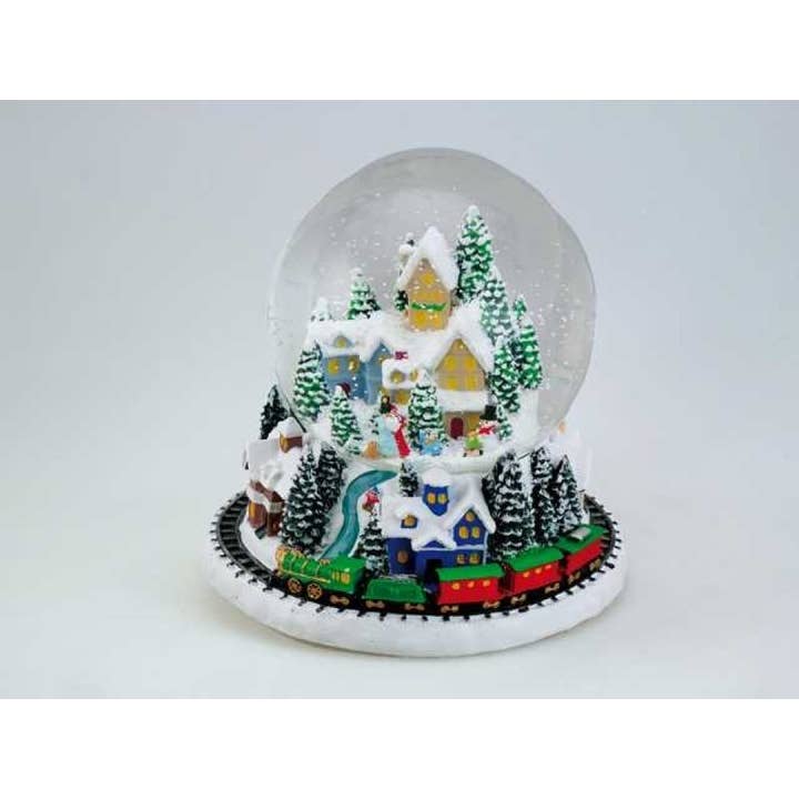 Musicbox Kingdom - Wholesale Snow Globe - Snow Globe 120mm Winter Village With Train