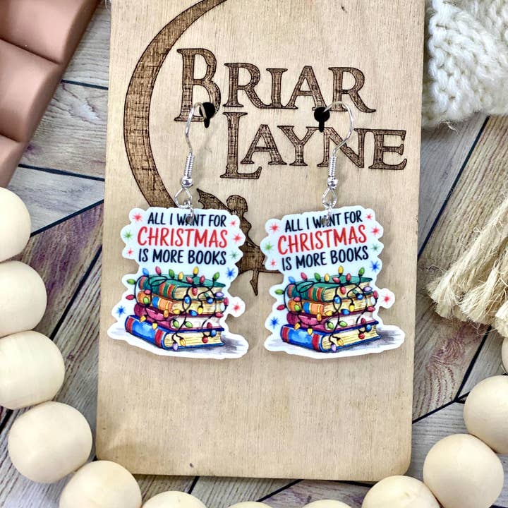 Briar layne - Wholesale Dangle Earrings - Christmas Book Lover Earrings5