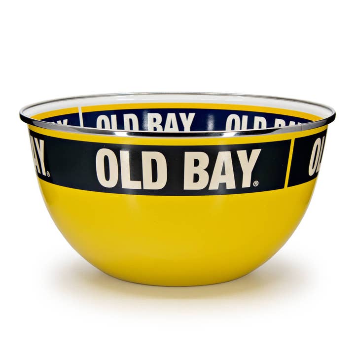 Golden Rabbit Enamelware Old Bay Large Salad Bowl for wholesale by Crow Canyon Home