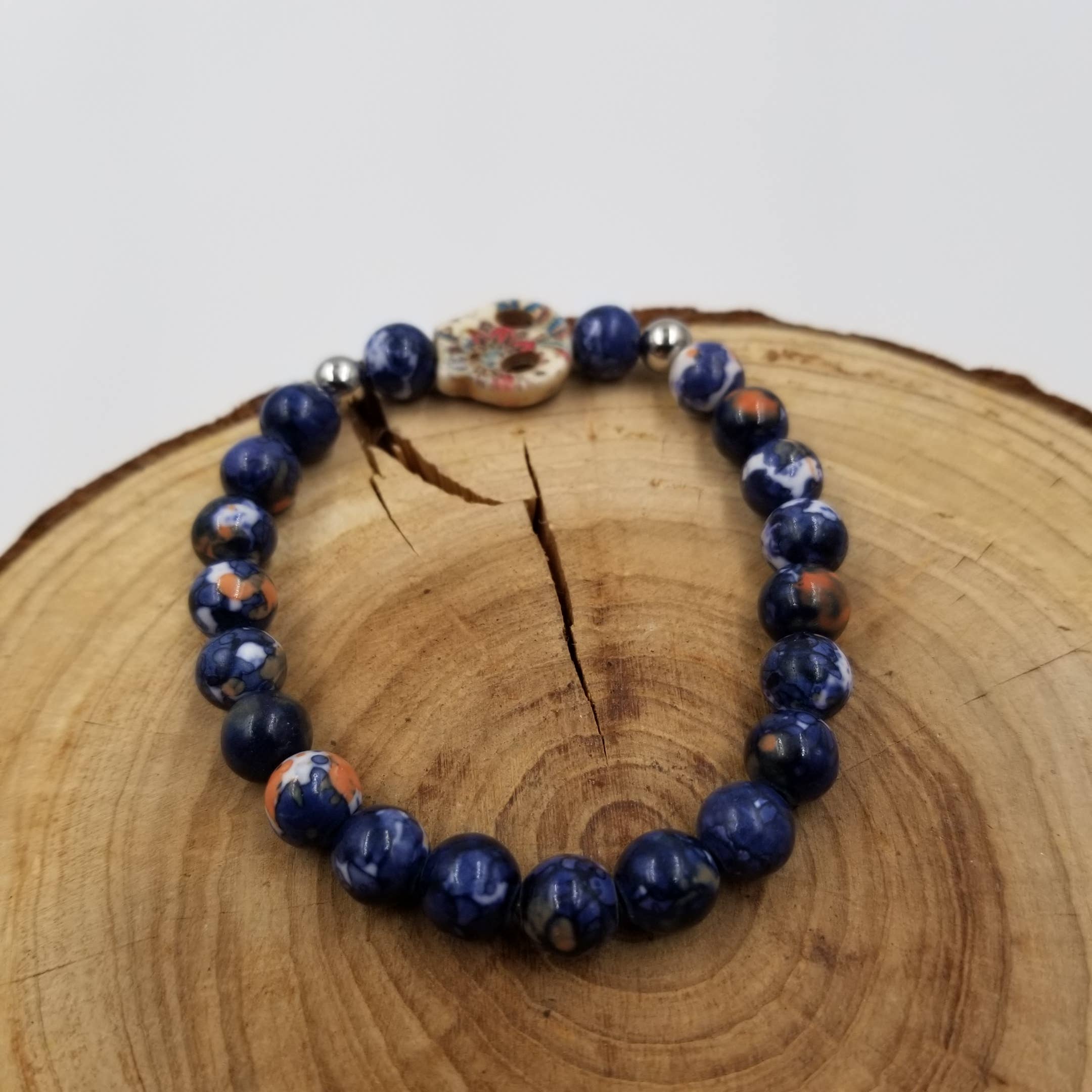 CHAKRA JEWELRY - Wholesale Armband met kralen - Natuurstenen armband met Halloween Death Skull 5