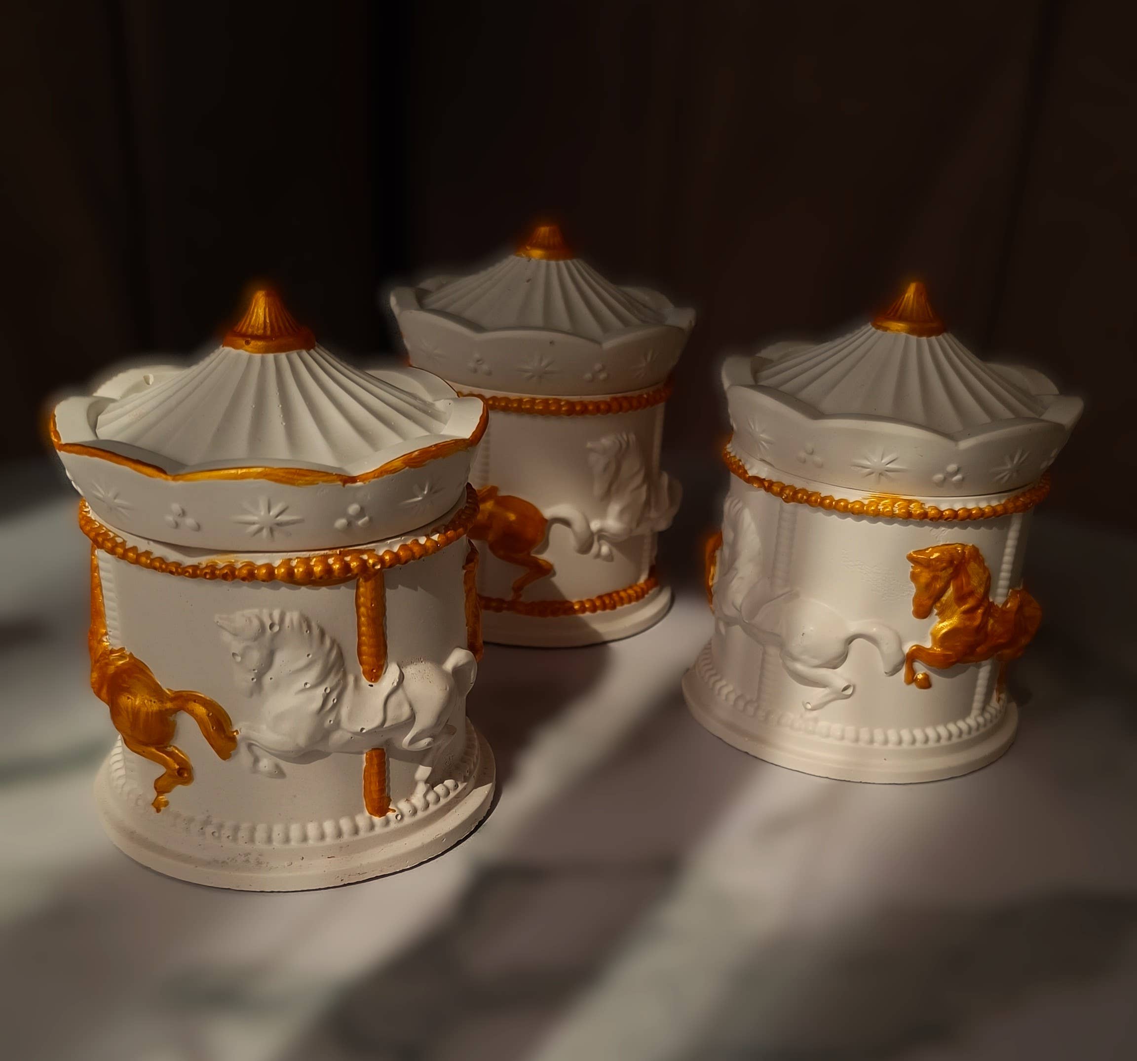 Prechi creations - Vente Bougie en bocal - Carrousel Royal - Édition de Noël3