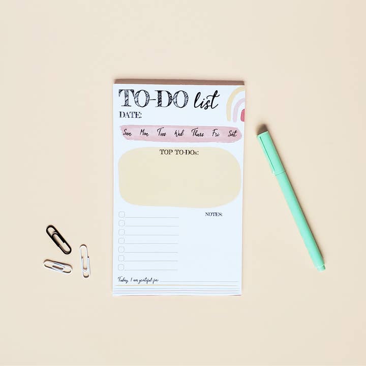 Notizblock mit täglicher Aufgabenliste und Dankbarkeitsaufforderung für den Großhandel von Lucky Dog Design Co.