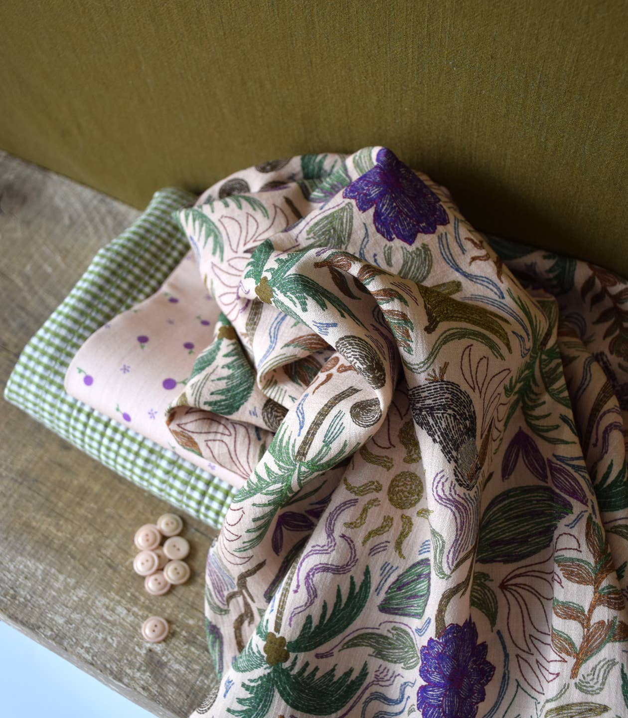 COUSETTE - Wholesale Fabric - Quilted Gingham Fabric - Kiwi Green9