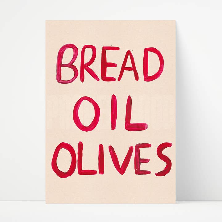 Bread Oil Olives Print for wholesale by Proper Good