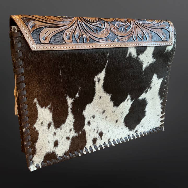 Westrian International - Wholesale Clutch Bag - Women's - CLEARANCE Western Cowhide Tooled Leather Cactus Handbag1