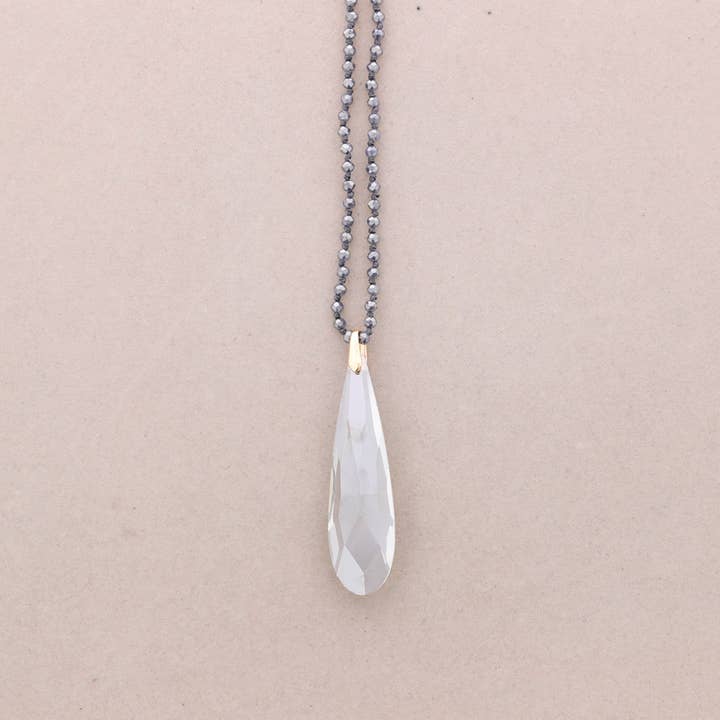 Colar longo com pingente de bola de cristal por atacado de Sonata